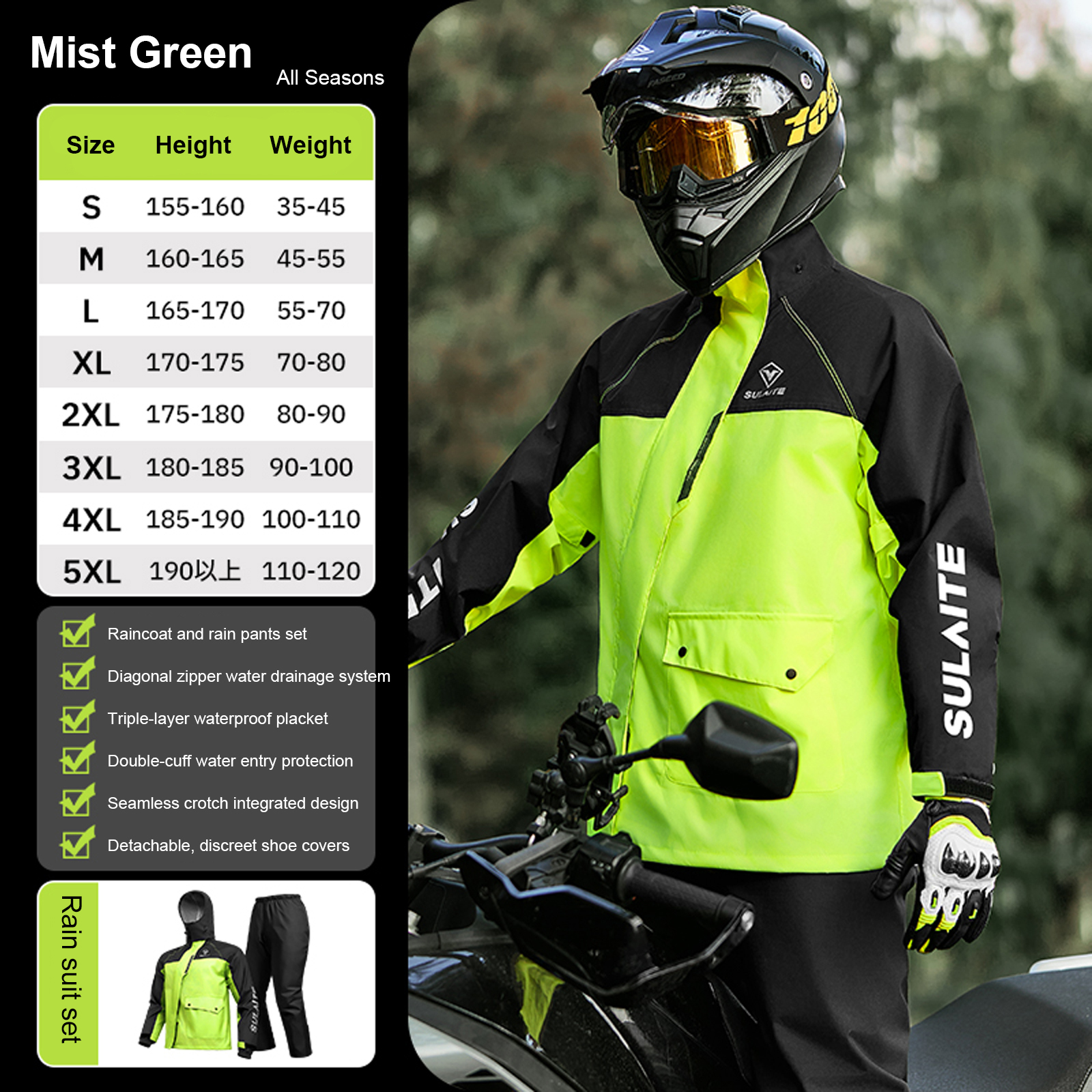 Motorcycle Rain Suit for Men & - Motorcycle Gear Women recension och pris